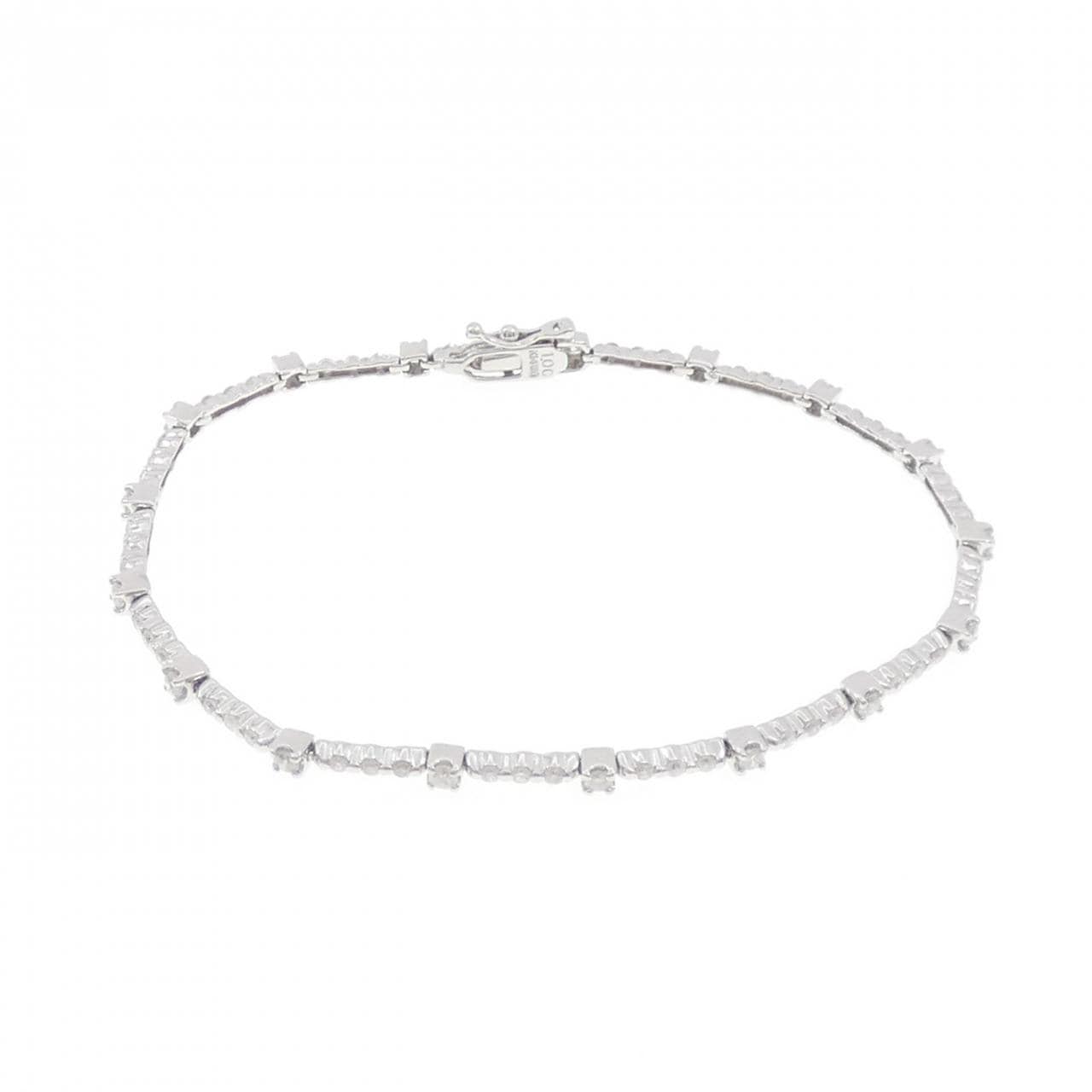 K14WG ダイヤモンド ブレスレット 1.00CT