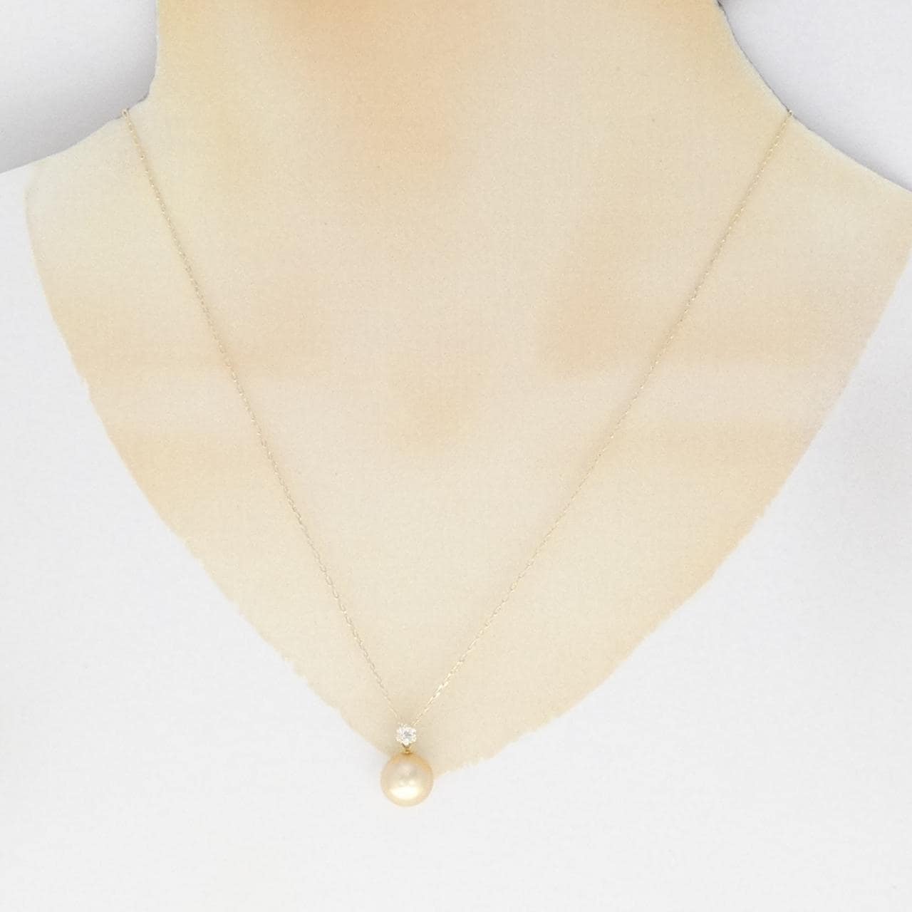 K18YG 白蝶パール ネックレス 9.8mm