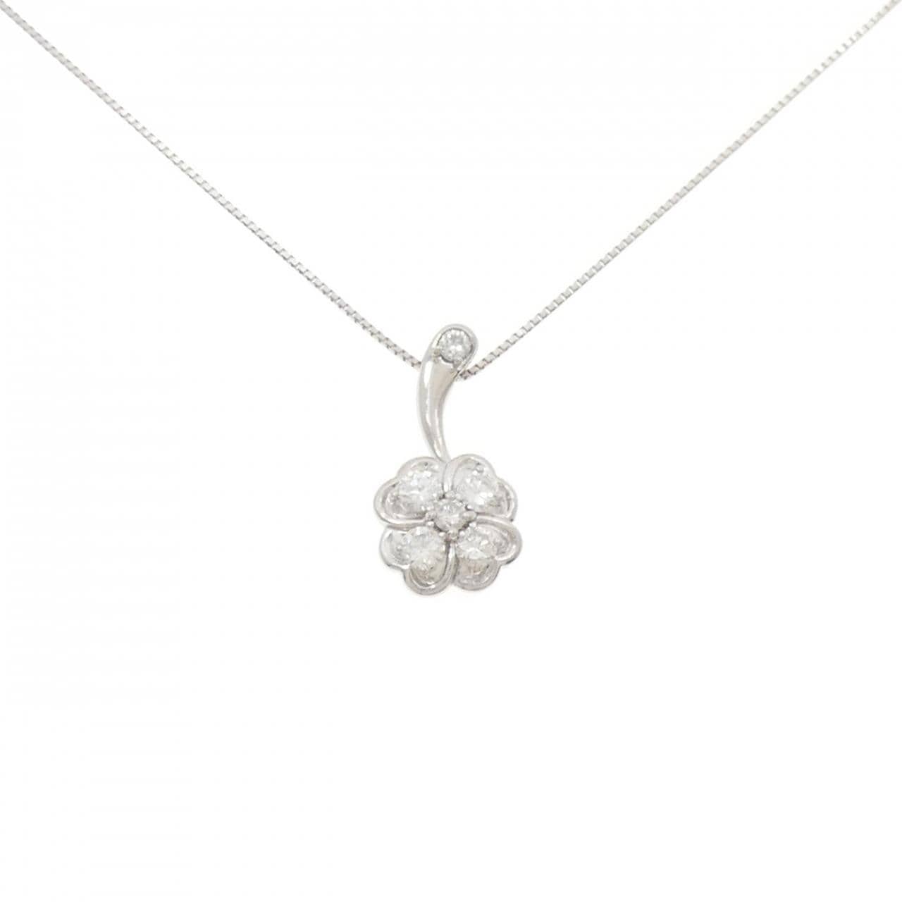PT900/PT850 クローバー ダイヤモンド ネックレス 0.50CT