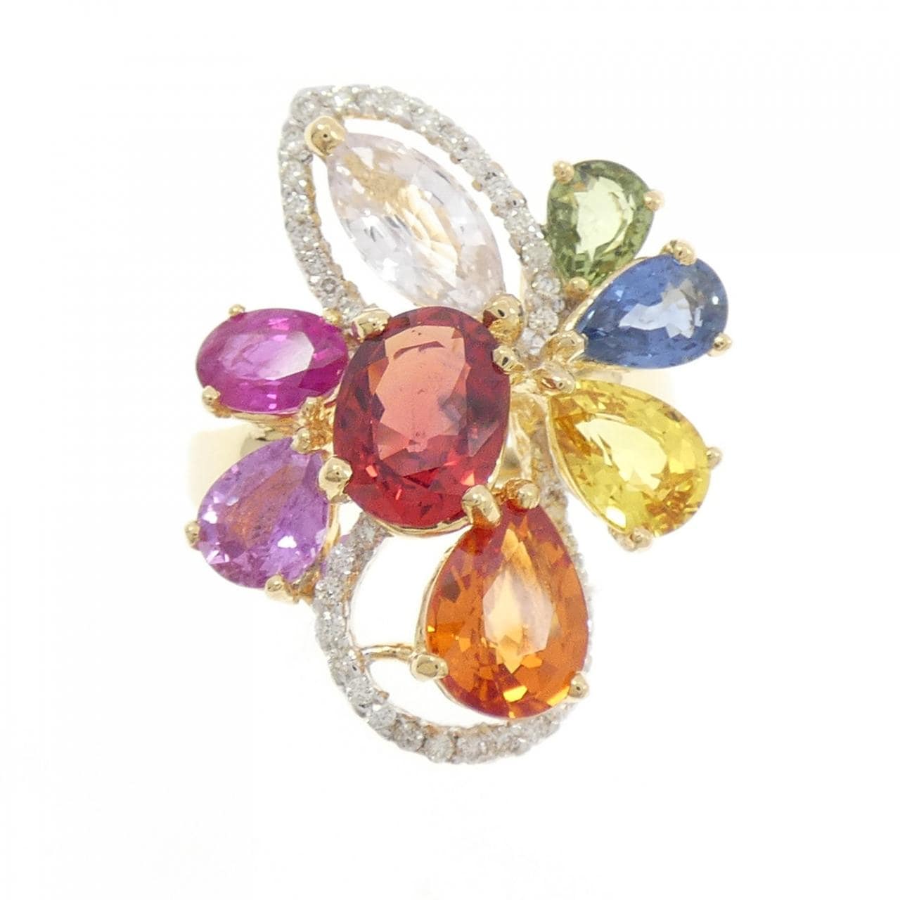 750YG/750WG カラーストーン リング