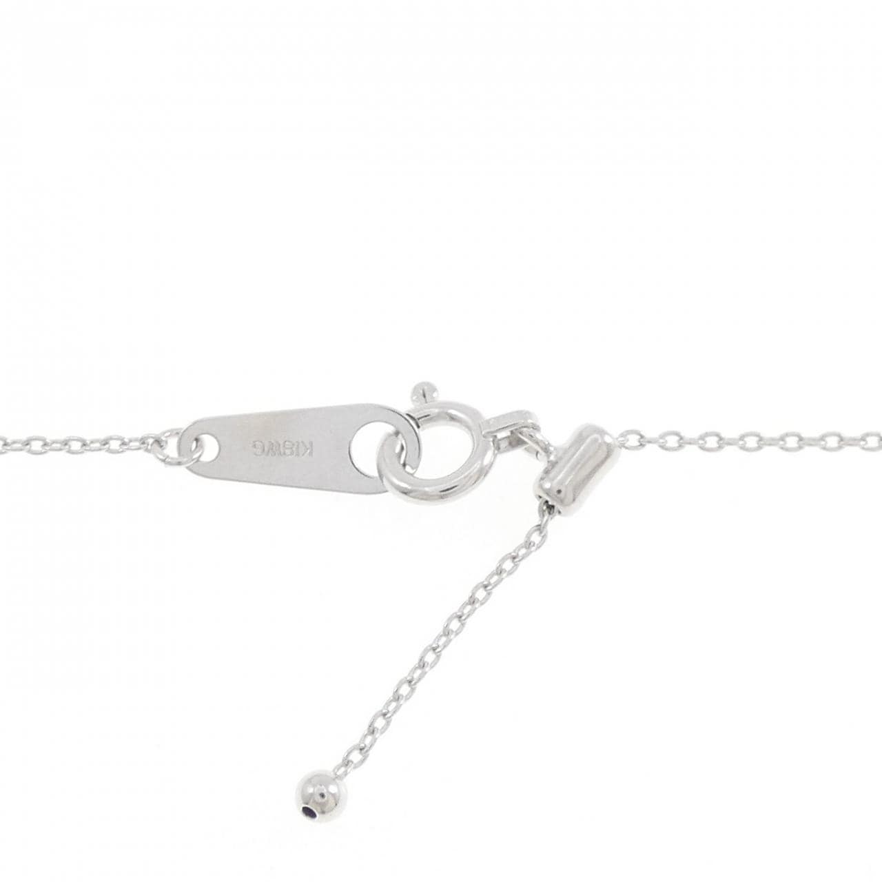 K18WG フラワー ダイヤモンド ネックレス 0.05CT