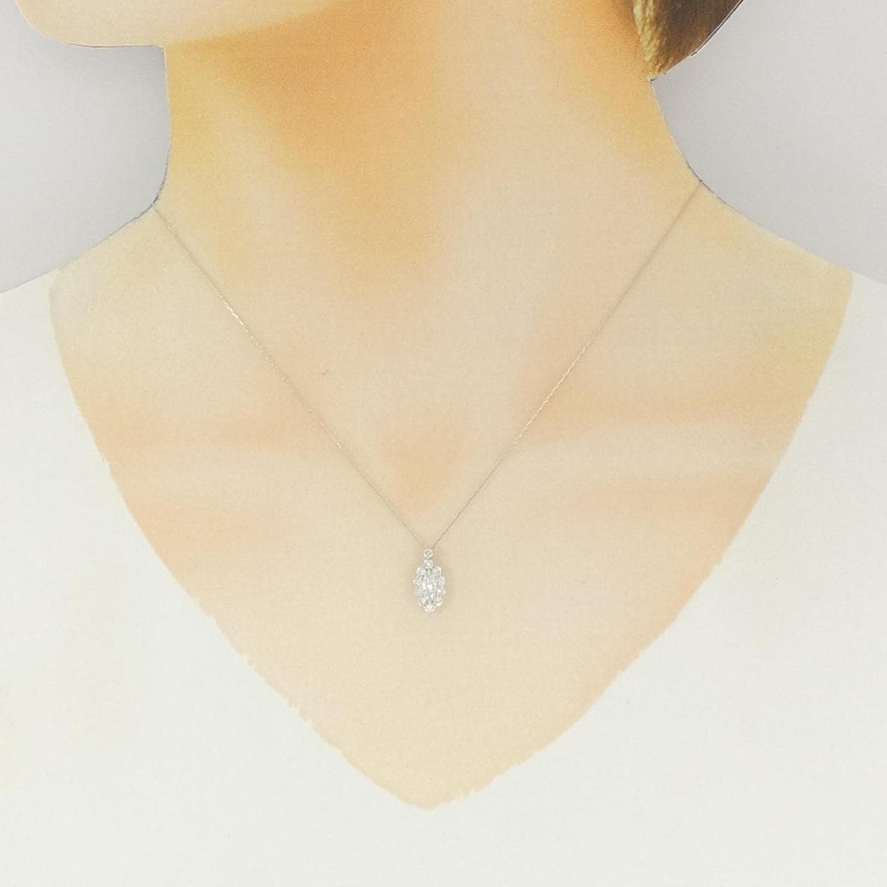 【新品】PT900/PT850 ダイヤモンド ネックレス 0.55CT