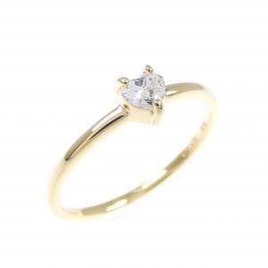K18YG ハート ダイヤモンド ピンキー リング 0.10CT