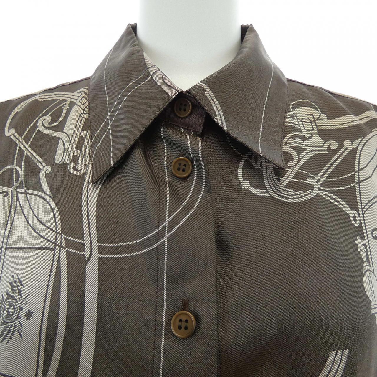 【ヴィンテージ】エルメス HERMES EX-LIBRIS ツイルレーヌ. シャツ