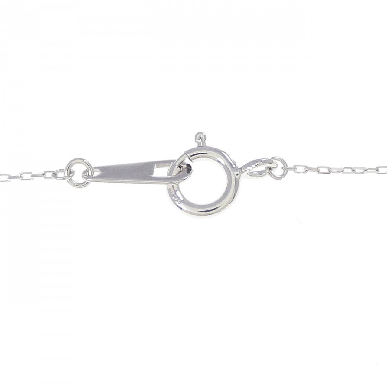 K10WG/PT900 ソリティア ダイヤモンド ネックレス 0.2CT