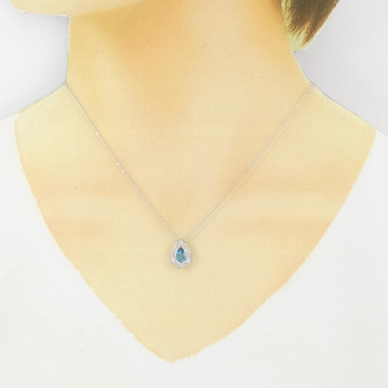K18WG blue Topaz necklace