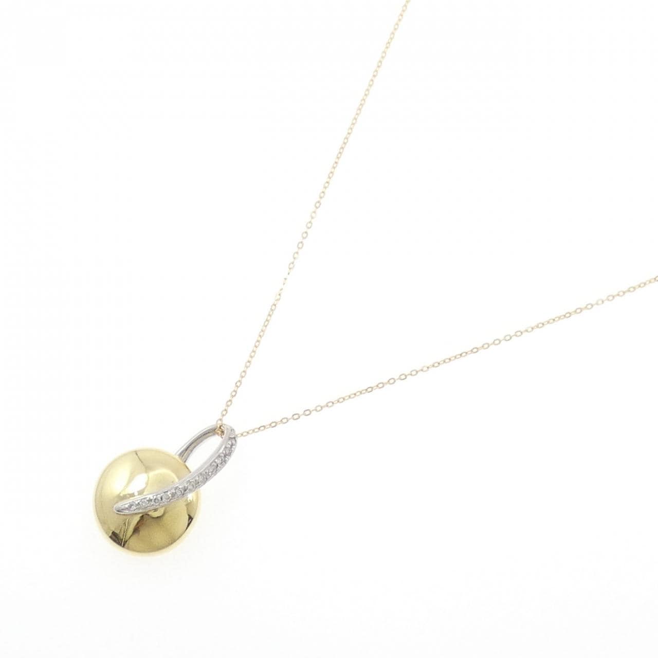 K18YG/K18WG ダイヤモンド ネックレス 0.08CT