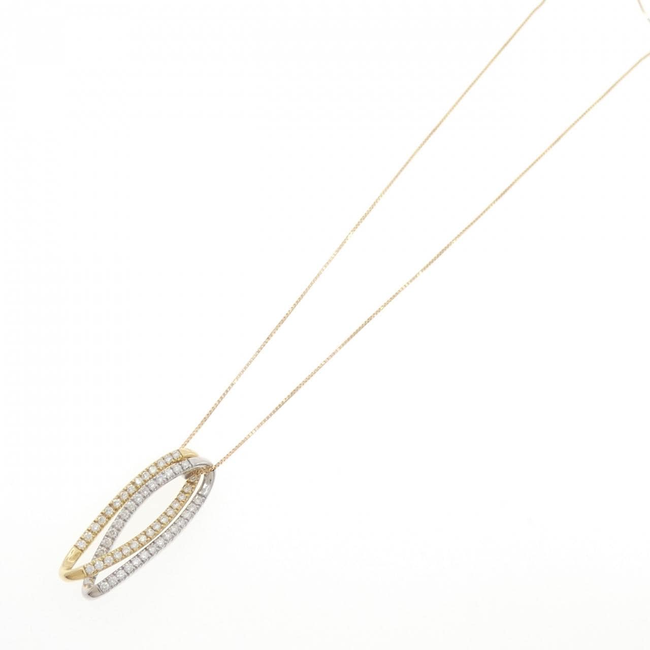 K18YG/K18WG ダイヤモンド ネックレス 1.05CT