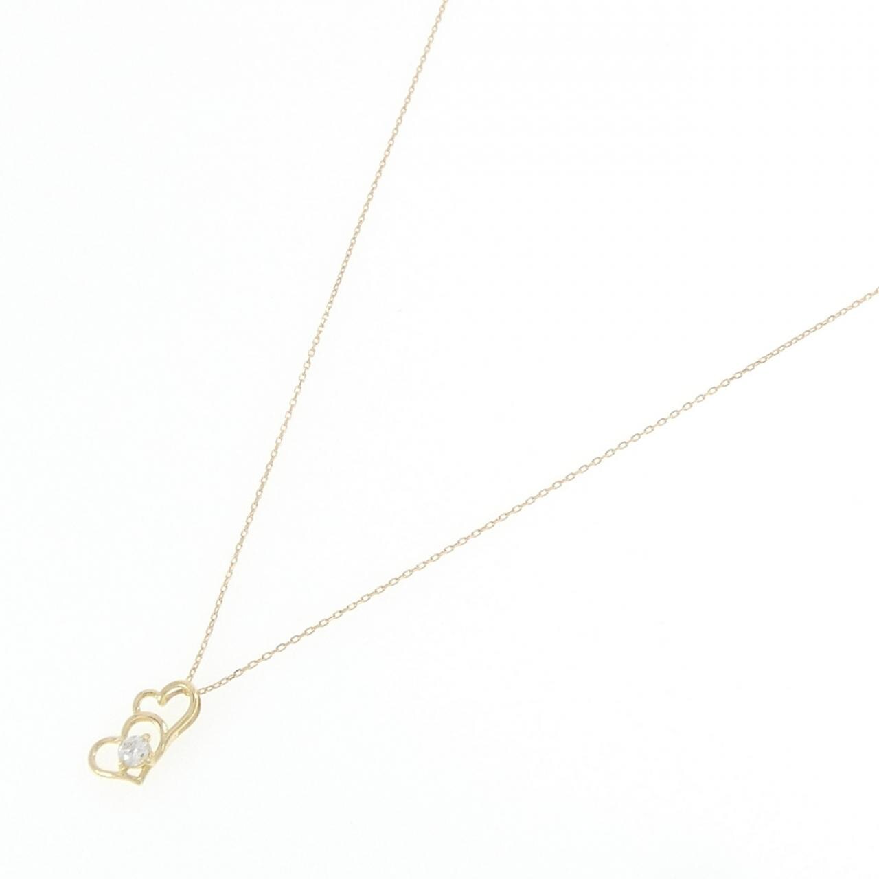 K18YG ハート ダイヤモンド ネックレス 0.08CT