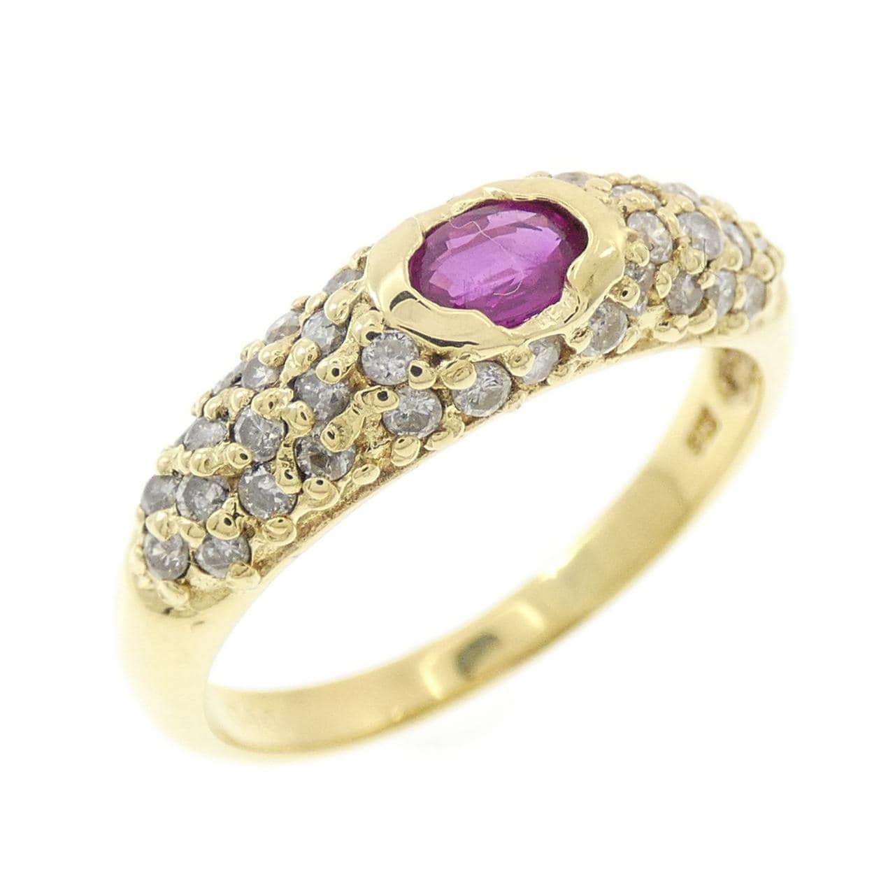 K18YG ルビー リング 0.26CT