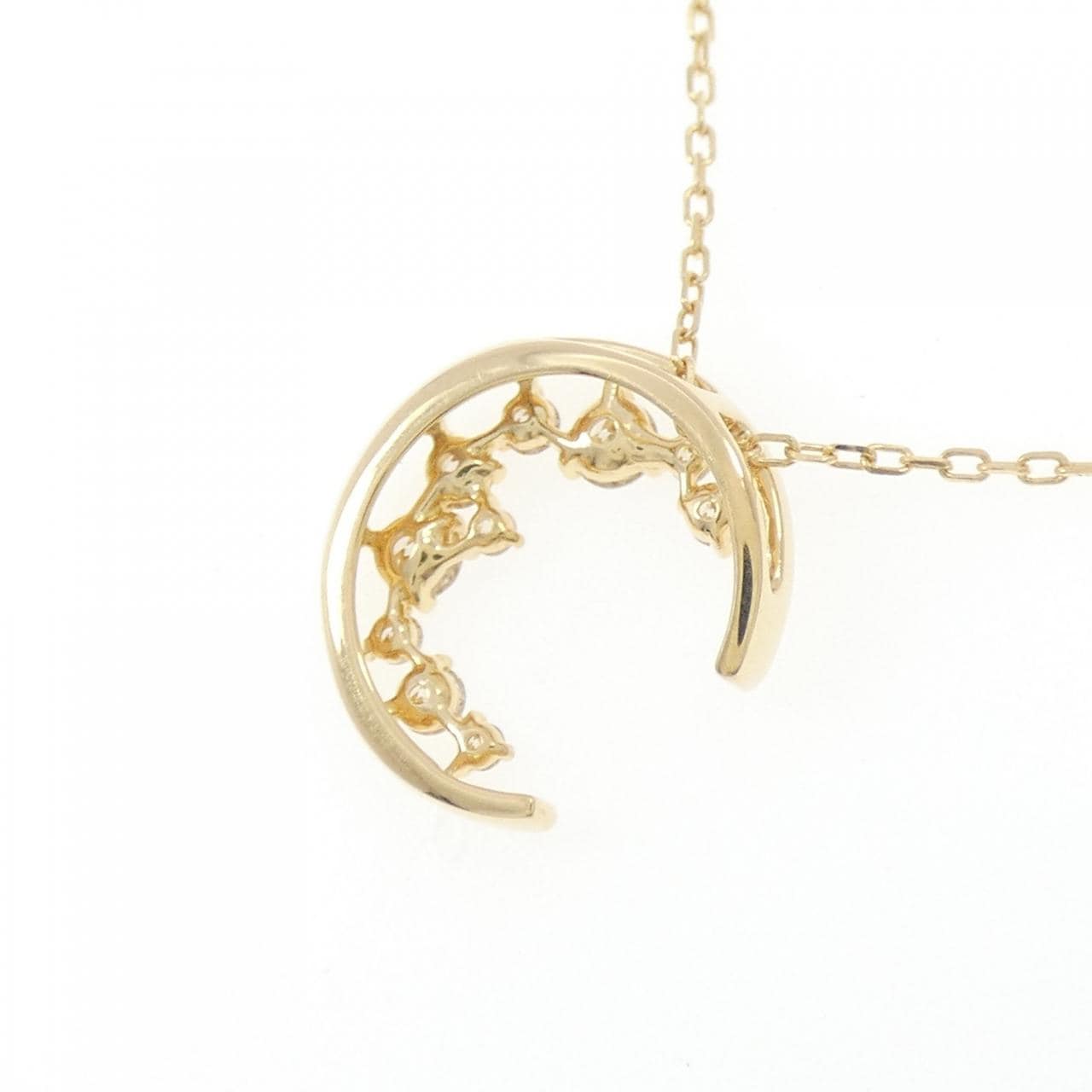 K18YG ムーン ダイヤモンド ネックレス 0.30CT