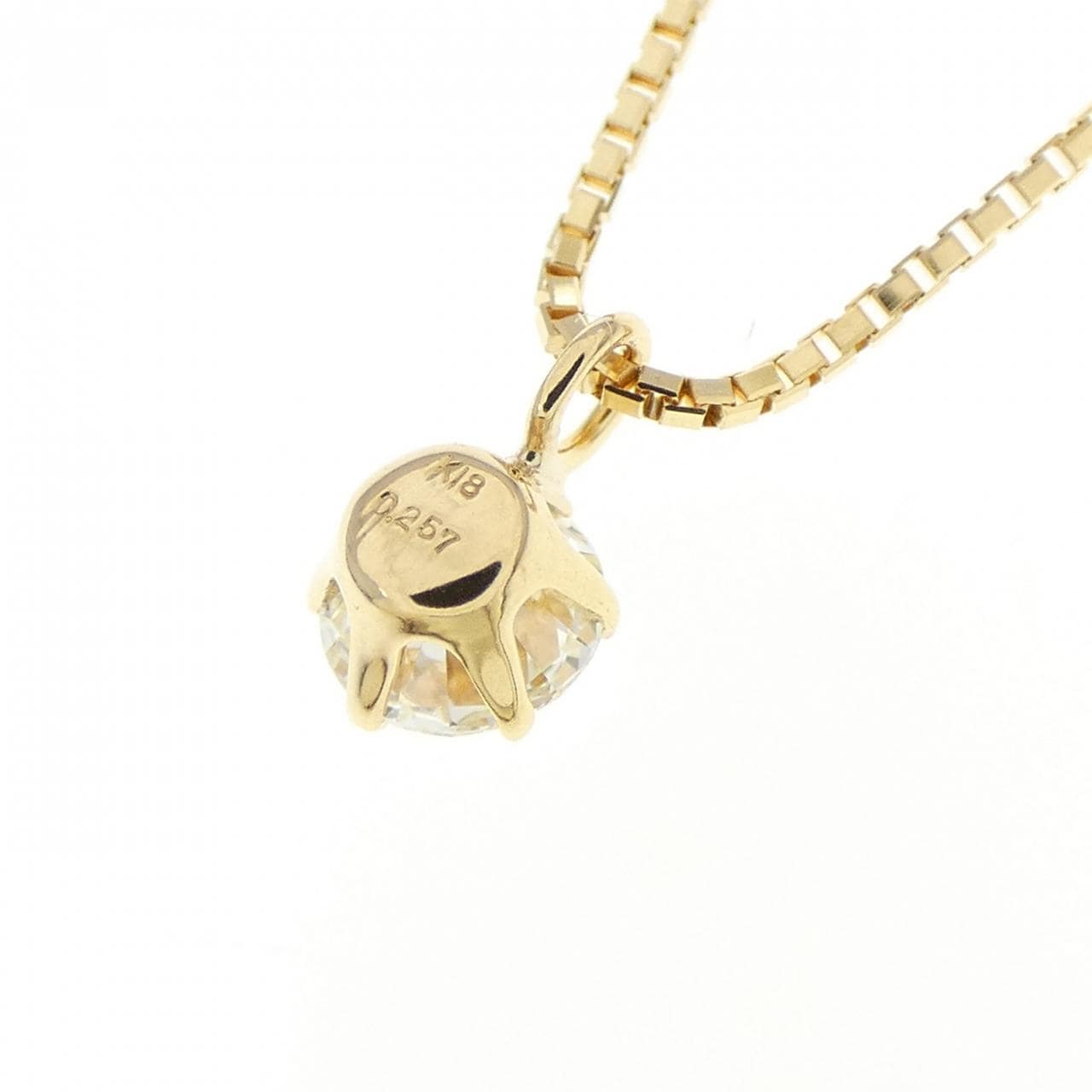 K18YG ソリティア ダイヤモンド ネックレス 0.257CT