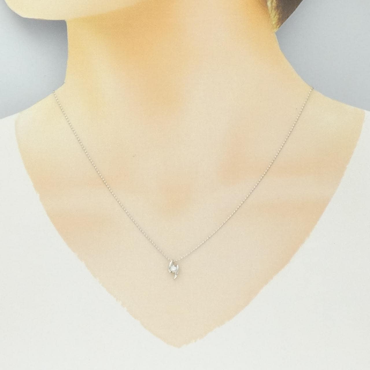 PT900/PT850 ダイヤモンド ネックレス 0.06CT