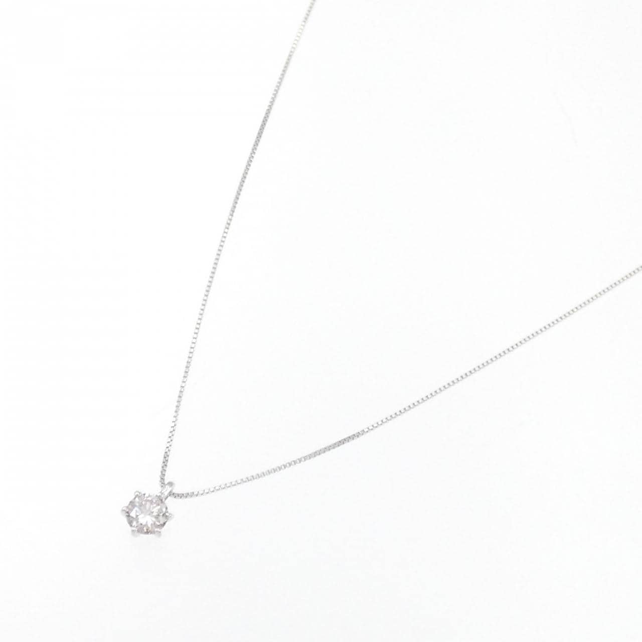 K18WG ソリティア ダイヤモンド ネックレス 0.15CT