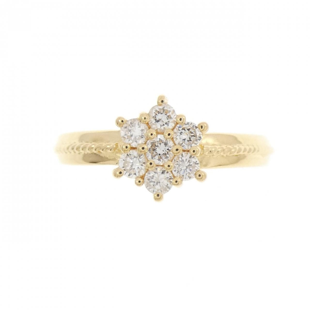 K18YG フラワー ダイヤモンド リング 0.34CT