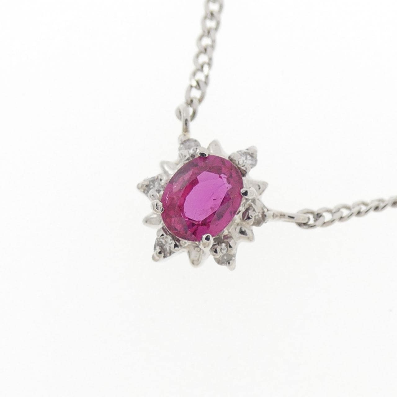 PT900/PT850 ルビー ネックレス 0.28CT