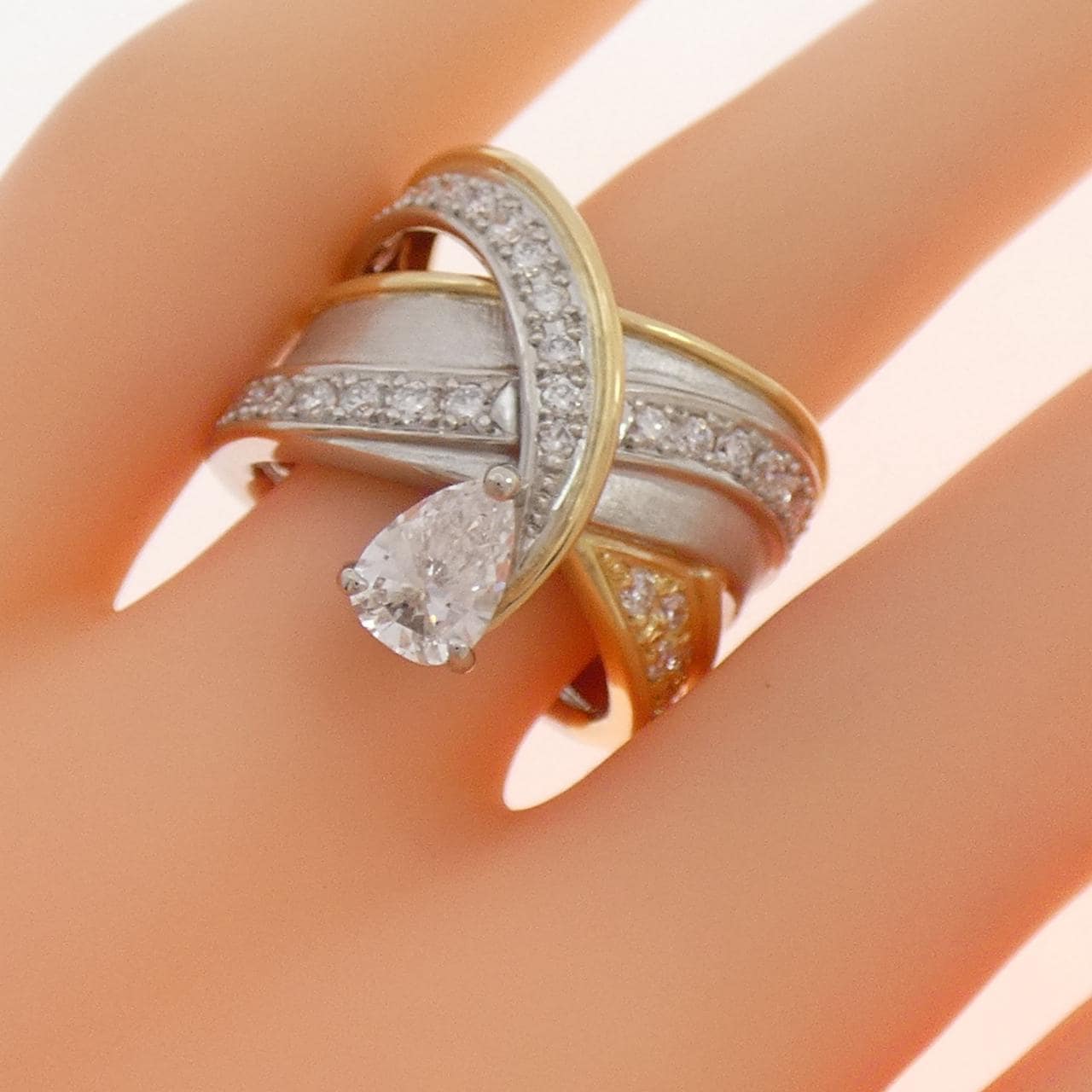 PT900/K18YG ダイヤモンド リング 0.73CT