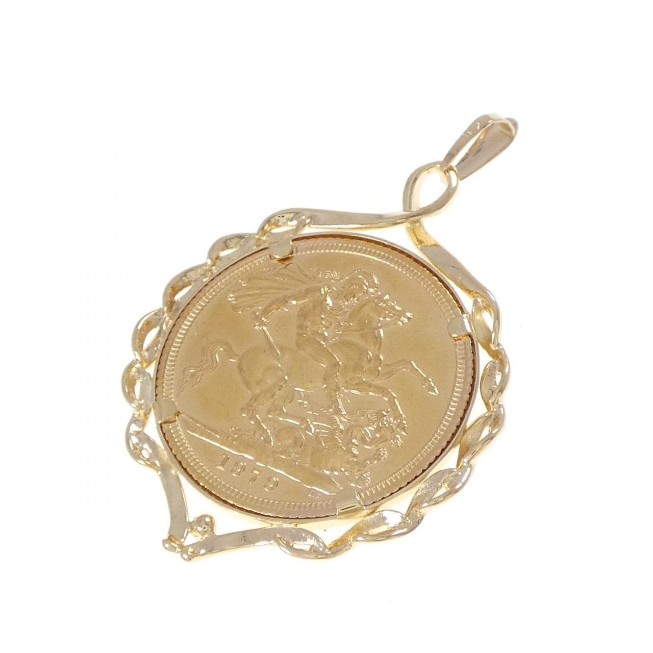 K18YG(枠) コイン ペンダント