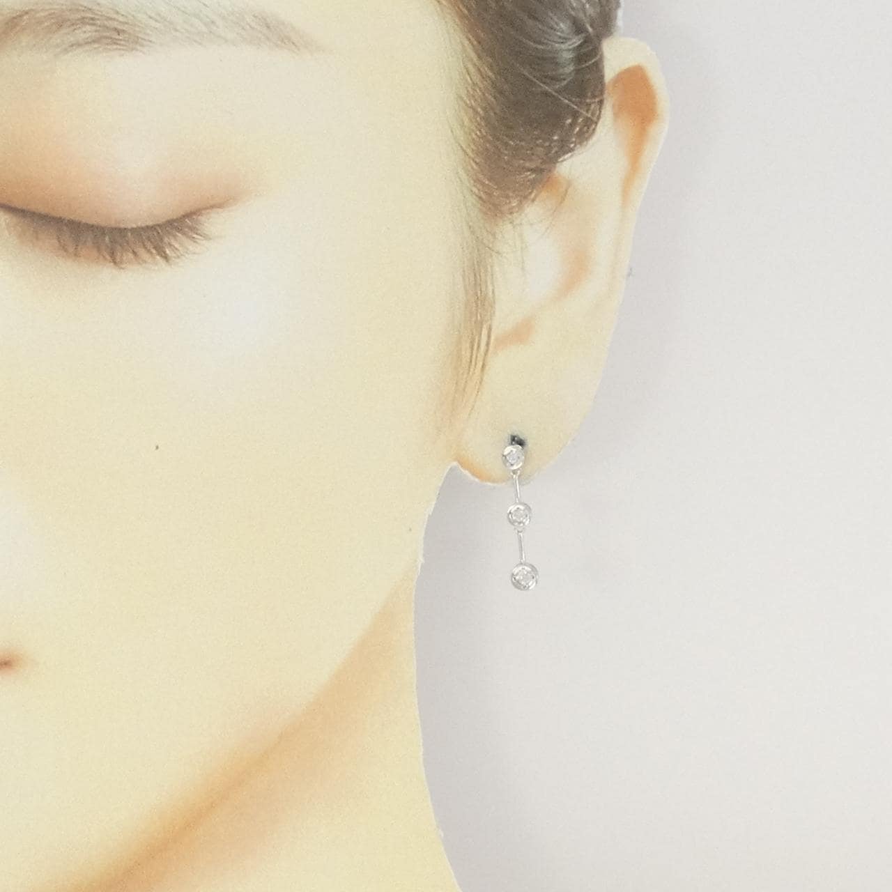 K14WG ダイヤモンド ピアス 0.20CT