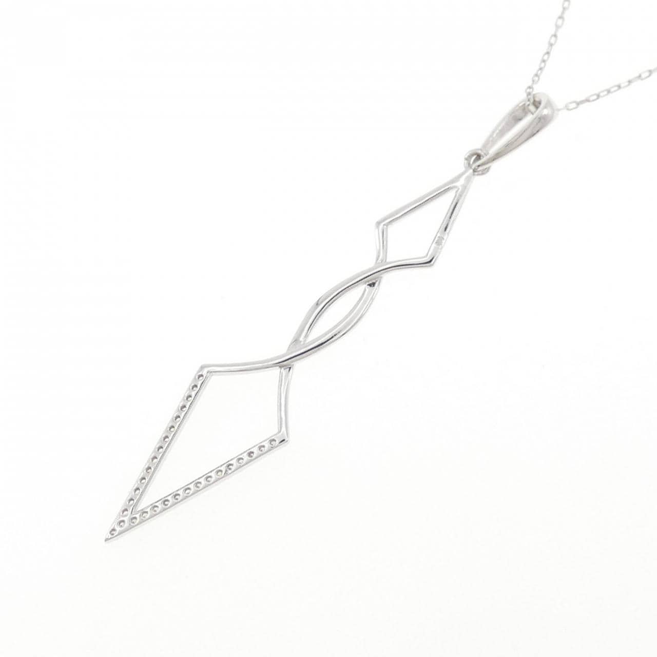 K18WG ダイヤモンド ネックレス 0.10CT