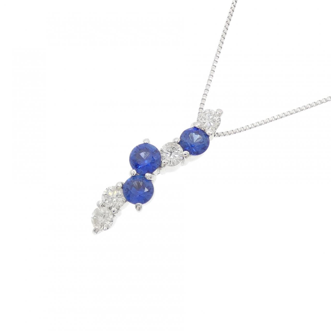 K18WG サファイヤ ネックレス 0.62CT
