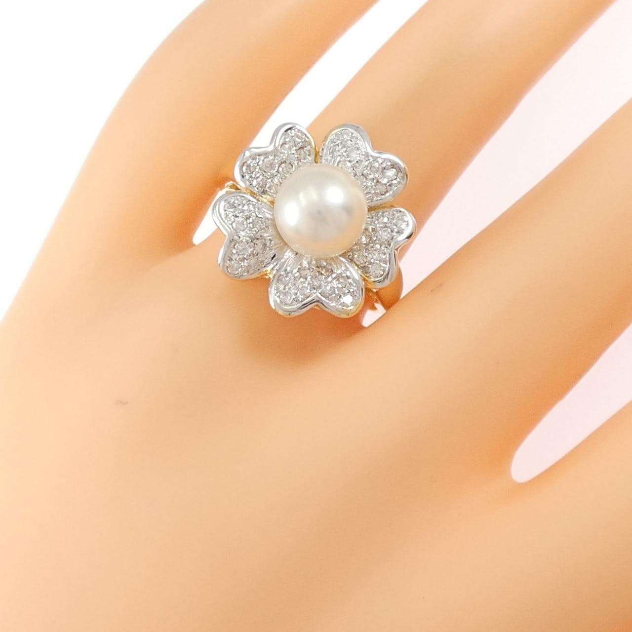 K18YG/K18WG アコヤパール リング 8mm