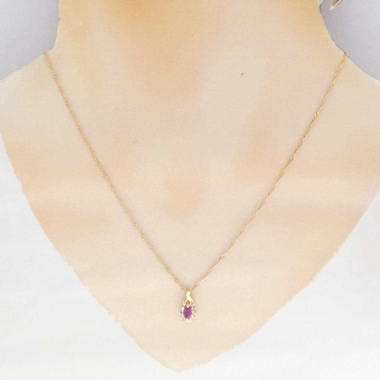 K18YG ルビー ネックレス