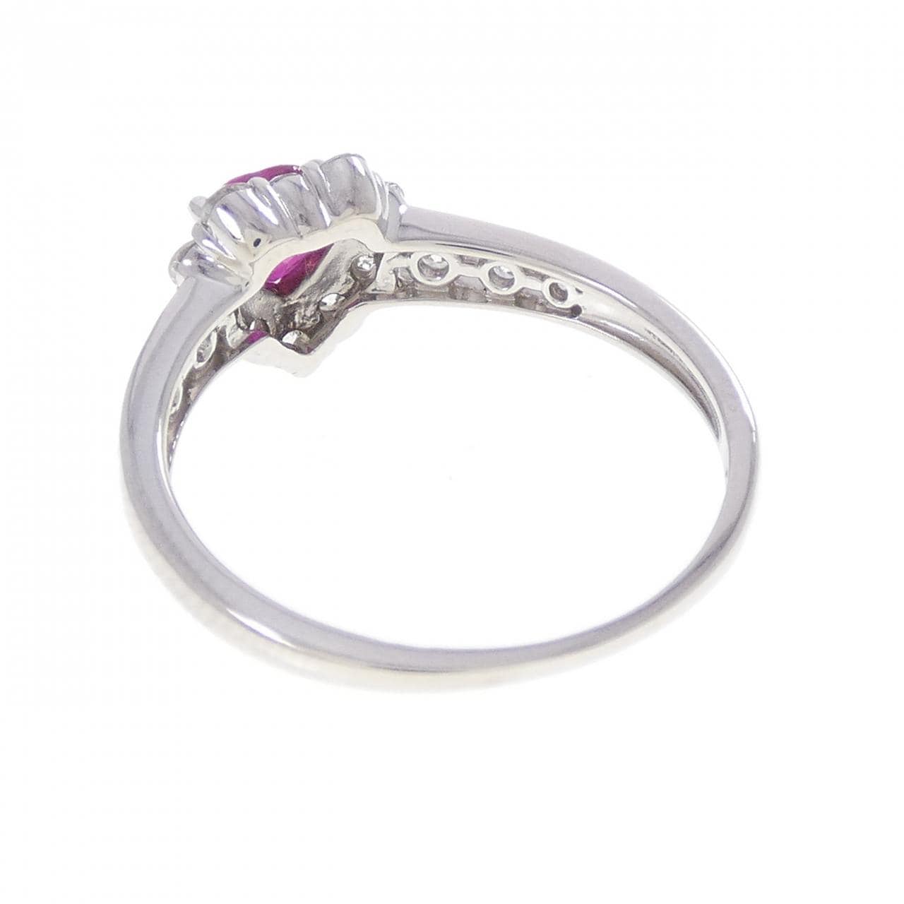PT900 ハート ルビー リング 0.56CT