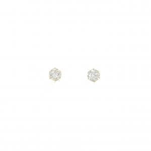 K18YG ソリティア ダイヤモンド ピアス 0.16CT