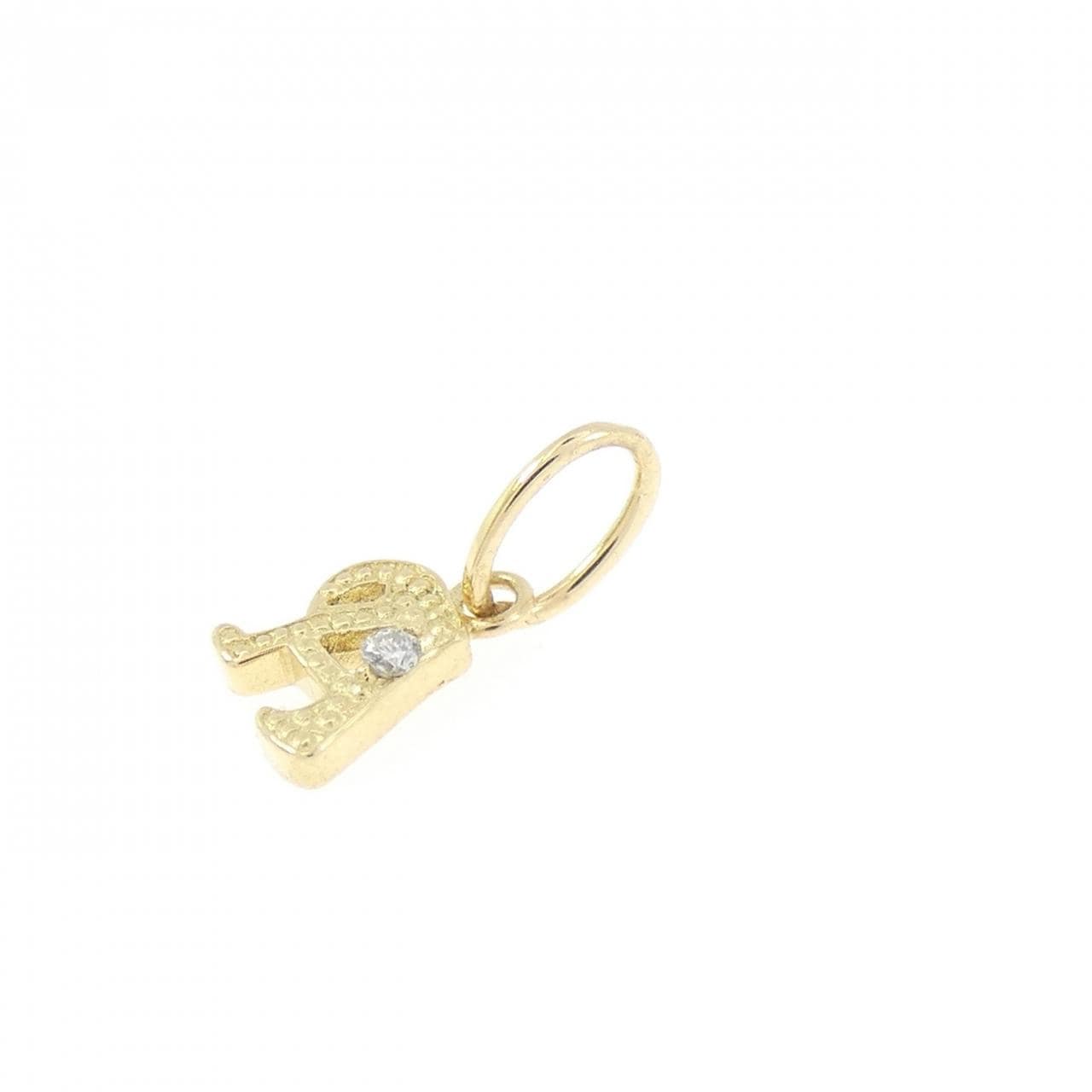 K18YG イニシャルA ダイヤモンド ペンダント 0.01CT