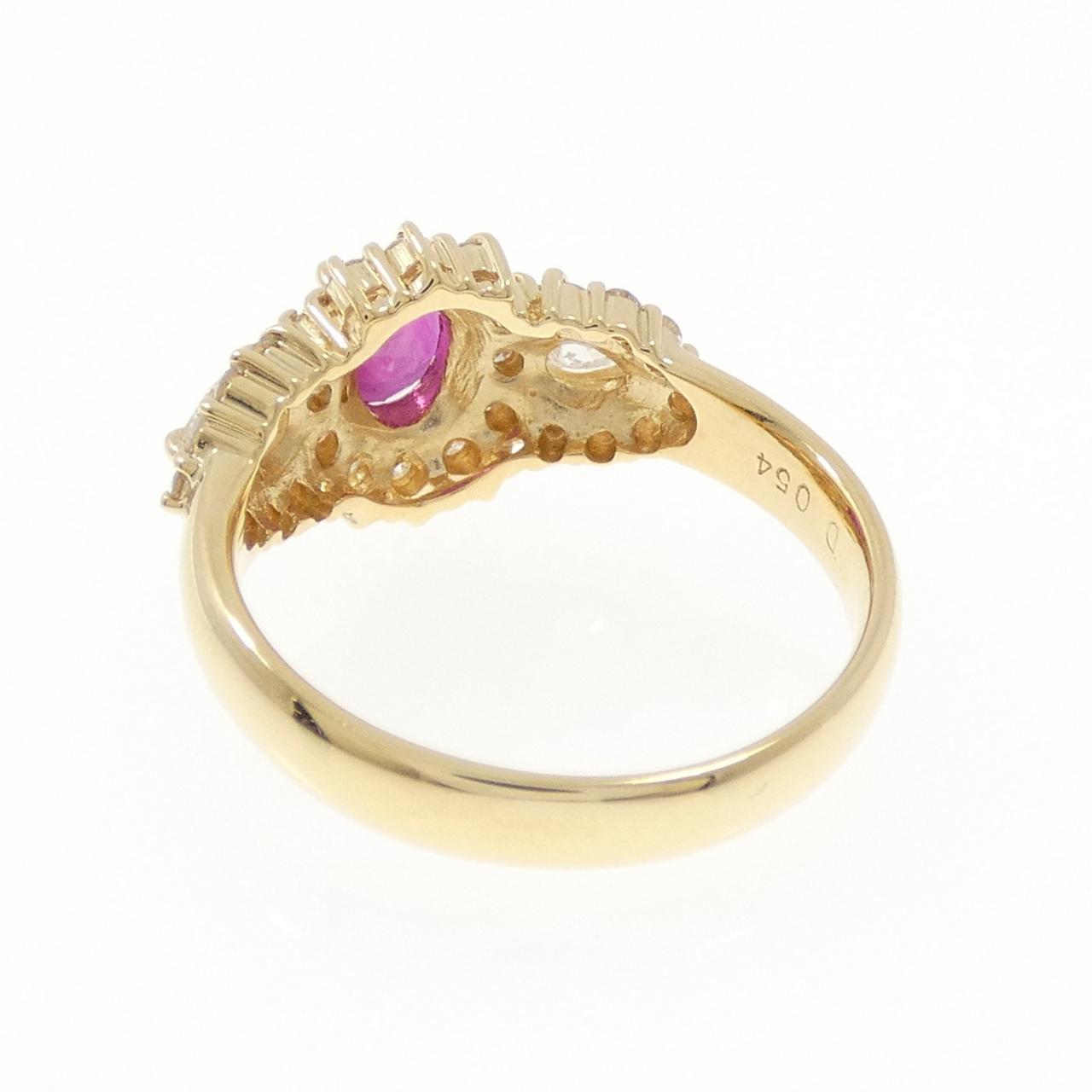 K18YG ルビー リング 0.47CT