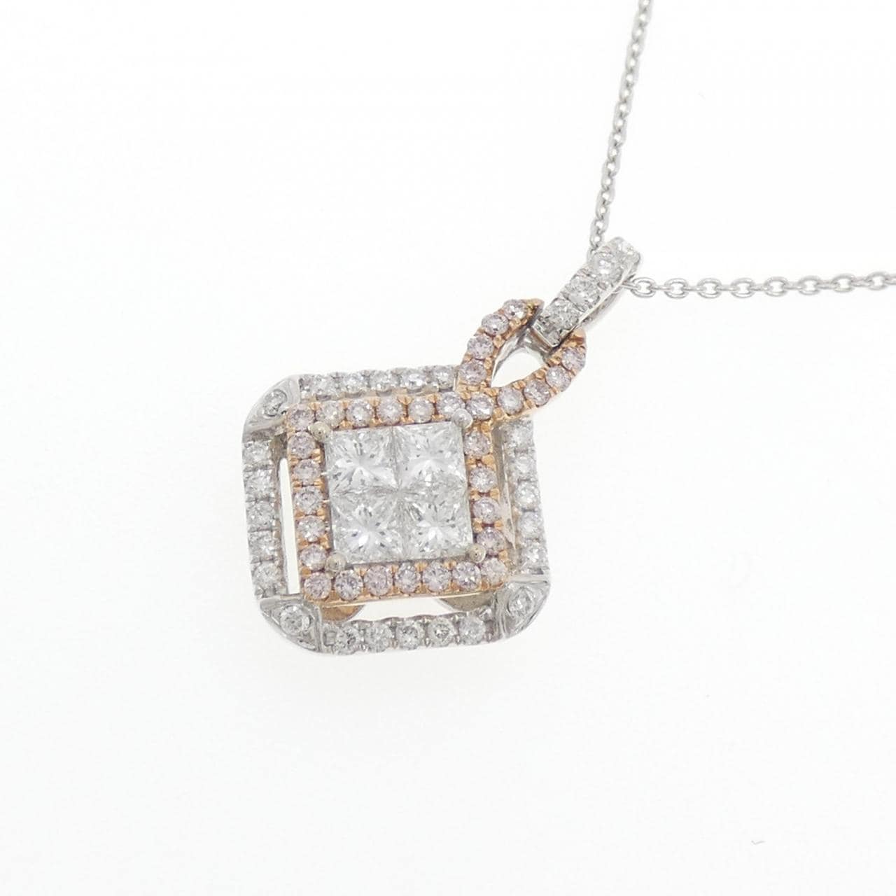 18KWG/18KPG ピンクダイヤモンド ネックレス 0.22CT