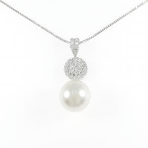 K18WG 白蝶パール ネックレス 13.5mm