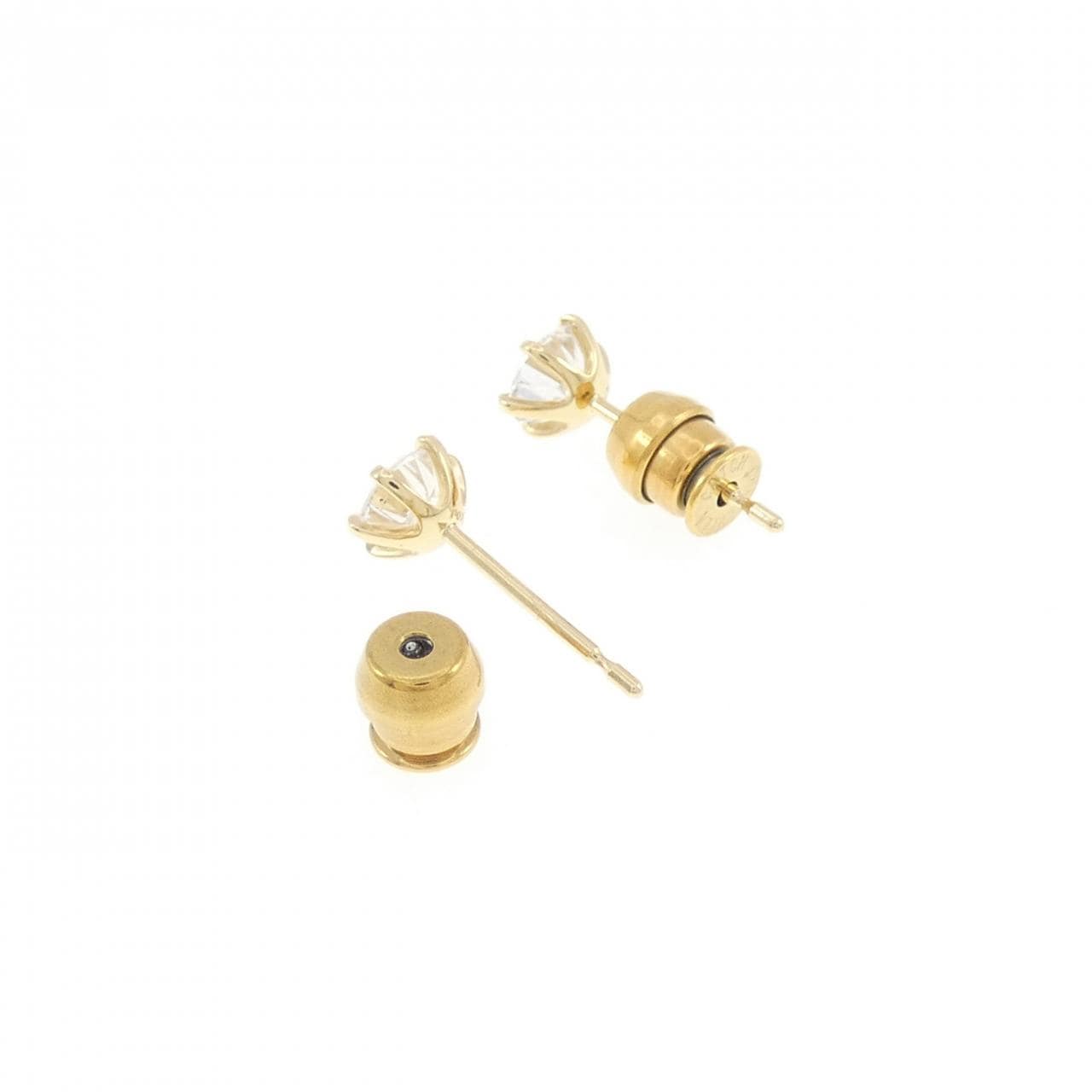 【リメイク】K18YG/ST ダイヤモンド ピアス 0.400CT 0.410CT F-G SI1-2 EXT