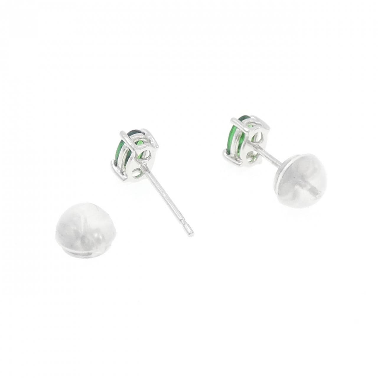 K18WG ガーネット ピアス 0.48CT