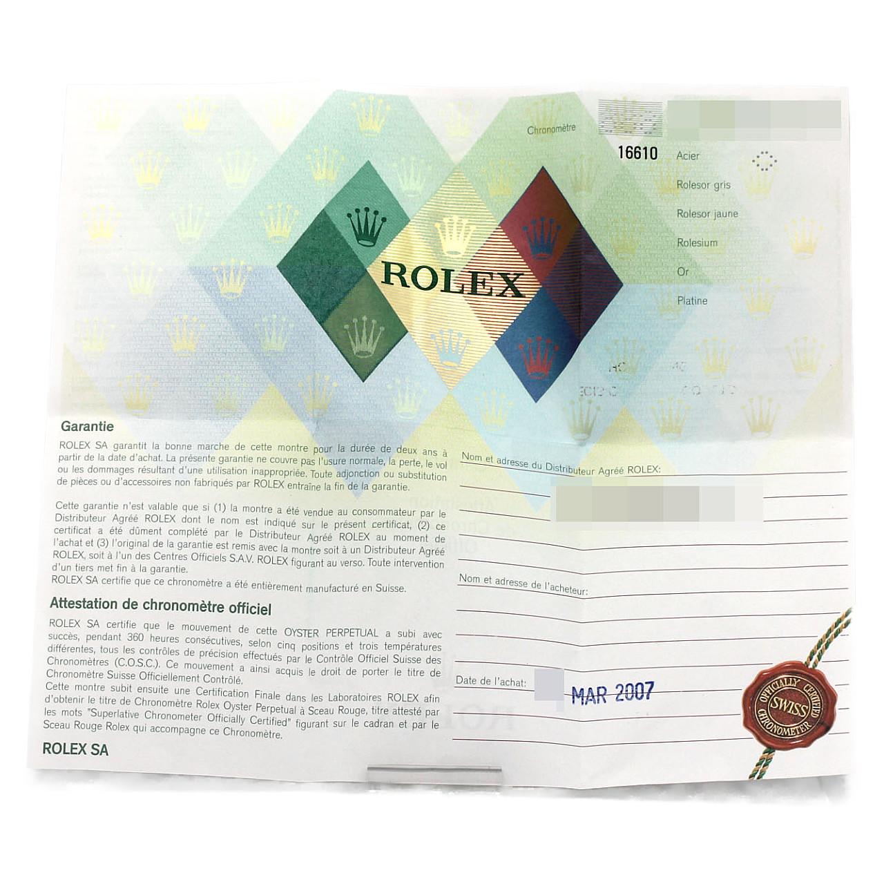 ロレックス サブマリーナーデイト 16610 SS 自動巻 Z番