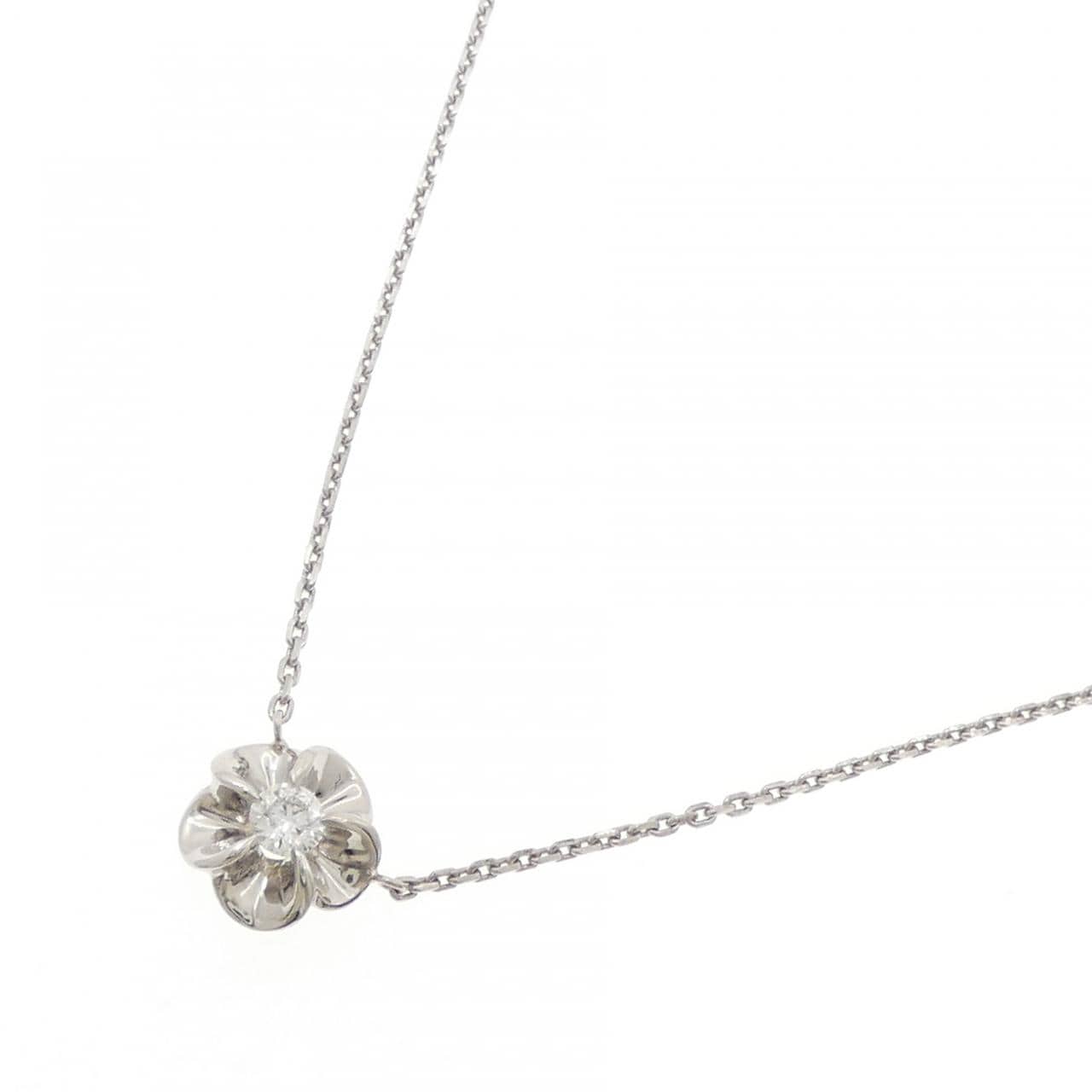 PT/PT850 フラワー ダイヤモンド ネックレス 0.29CT