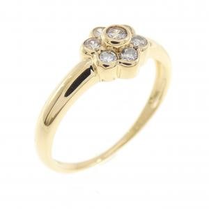 K18YG フラワー ダイヤモンド リング 0.15CT