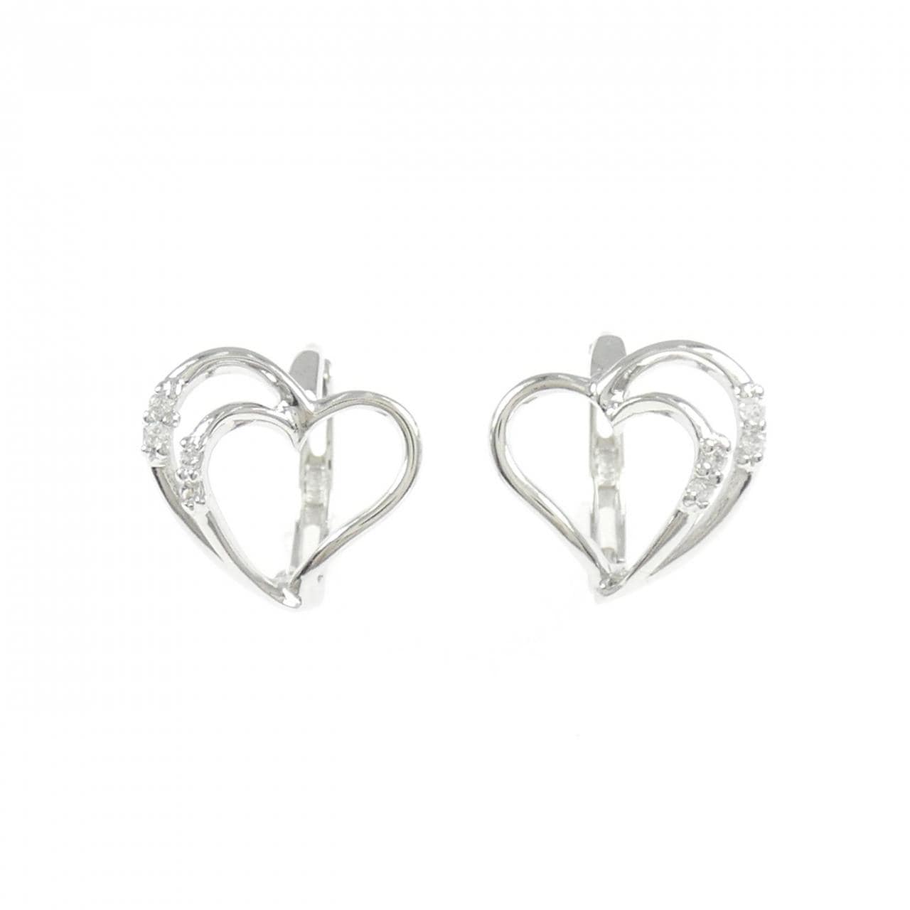 K14WG ハート キュービック ピアス