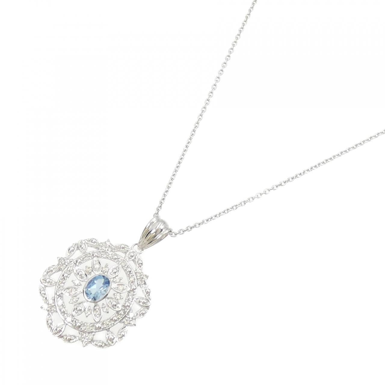 K18WG Aquamarine necklace 0.54CT