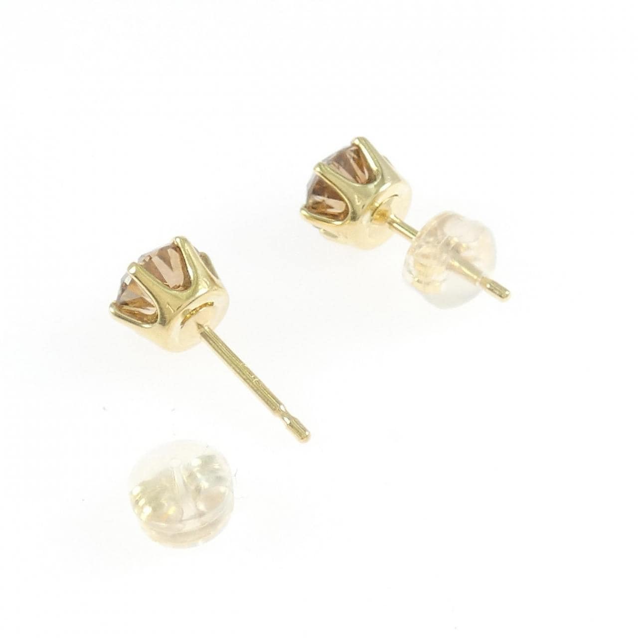 K18YG ソリティア ダイヤモンド ピアス 2.048CT