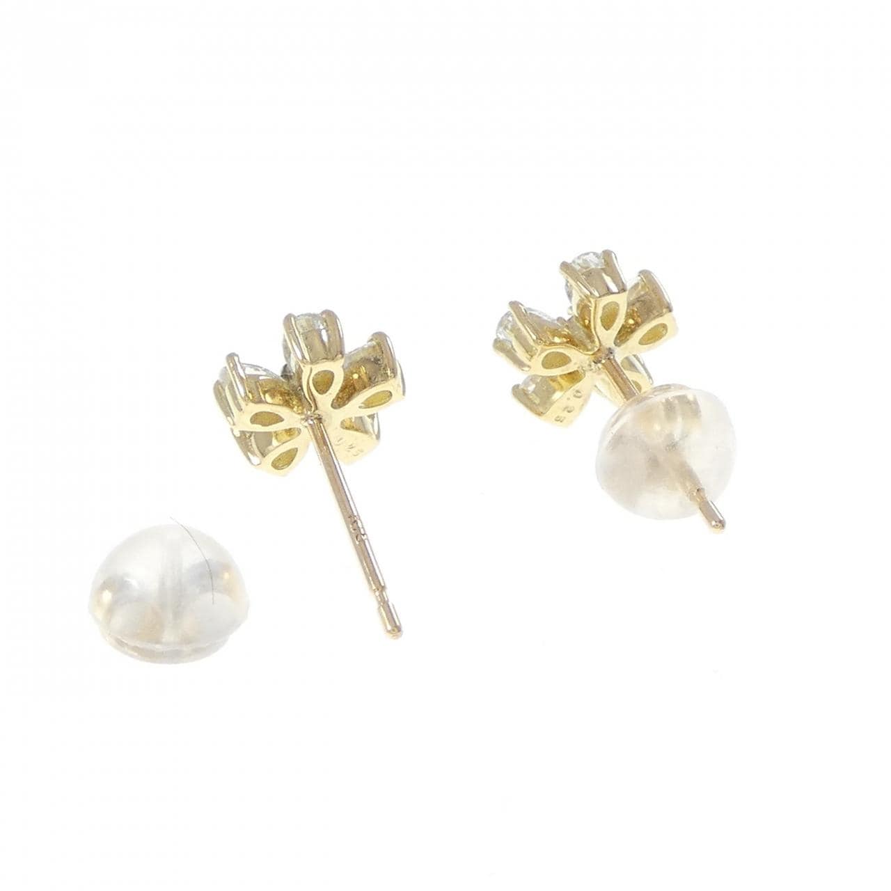 K18YG フラワー ダイヤモンド ピアス 0.50CT