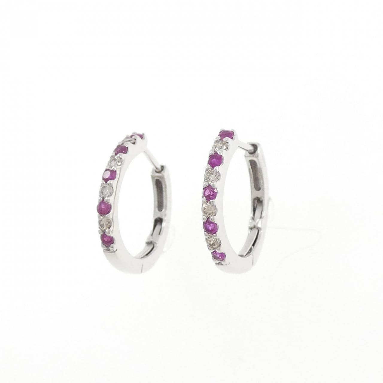 K18WG ルビー ピアス 0.20CT