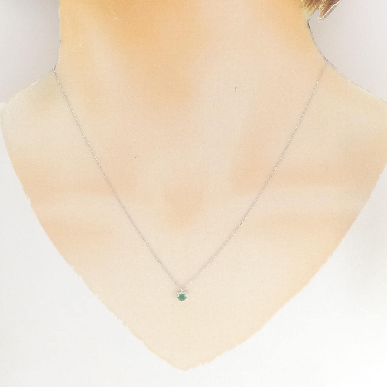 K10WG ハート エメラルド ネックレス