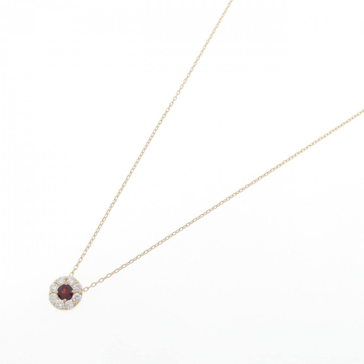 K18YG Garnet necklace