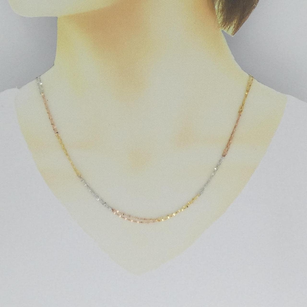 14K three-color necklace