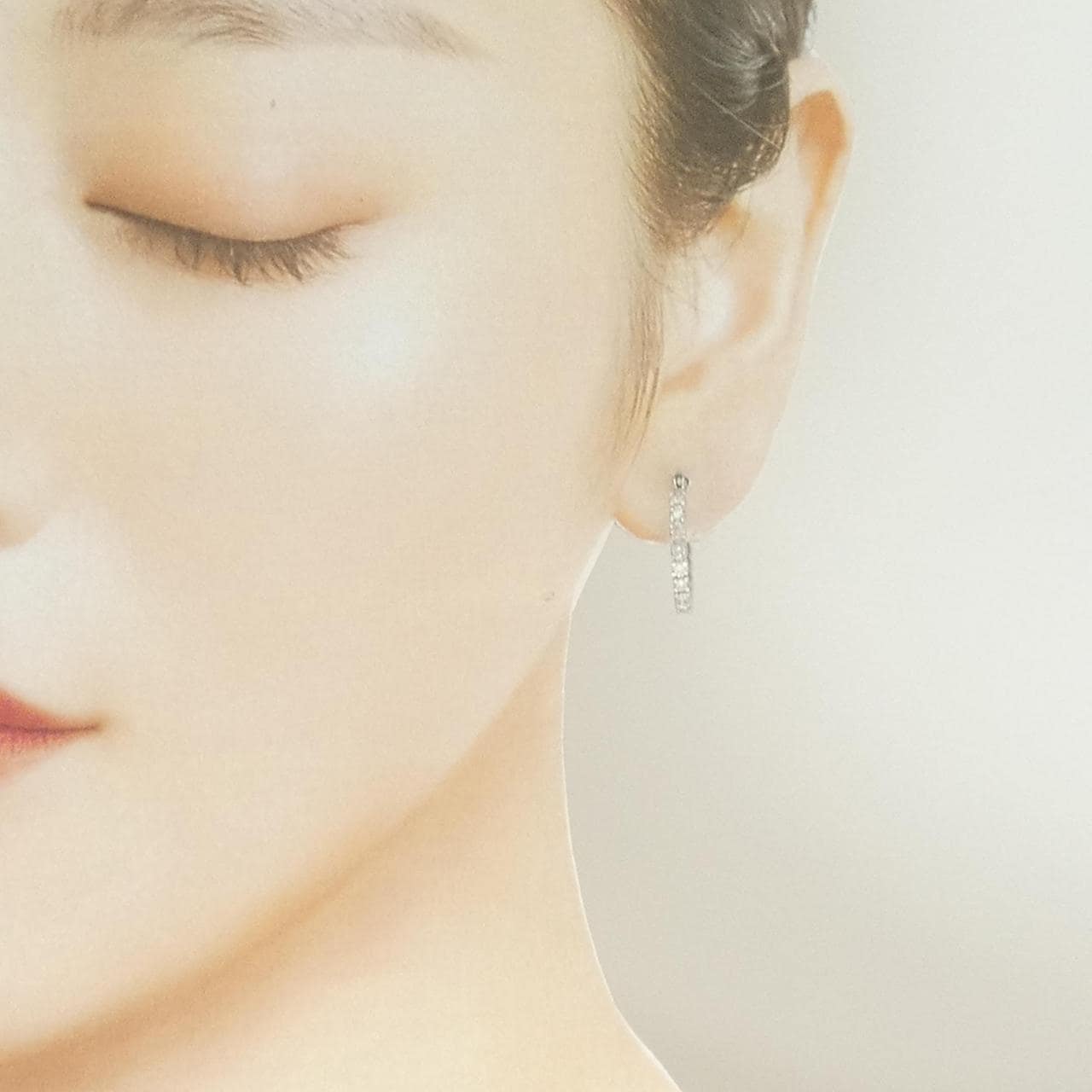 PT900 ダイヤモンド フープ ピアス 1.00CT