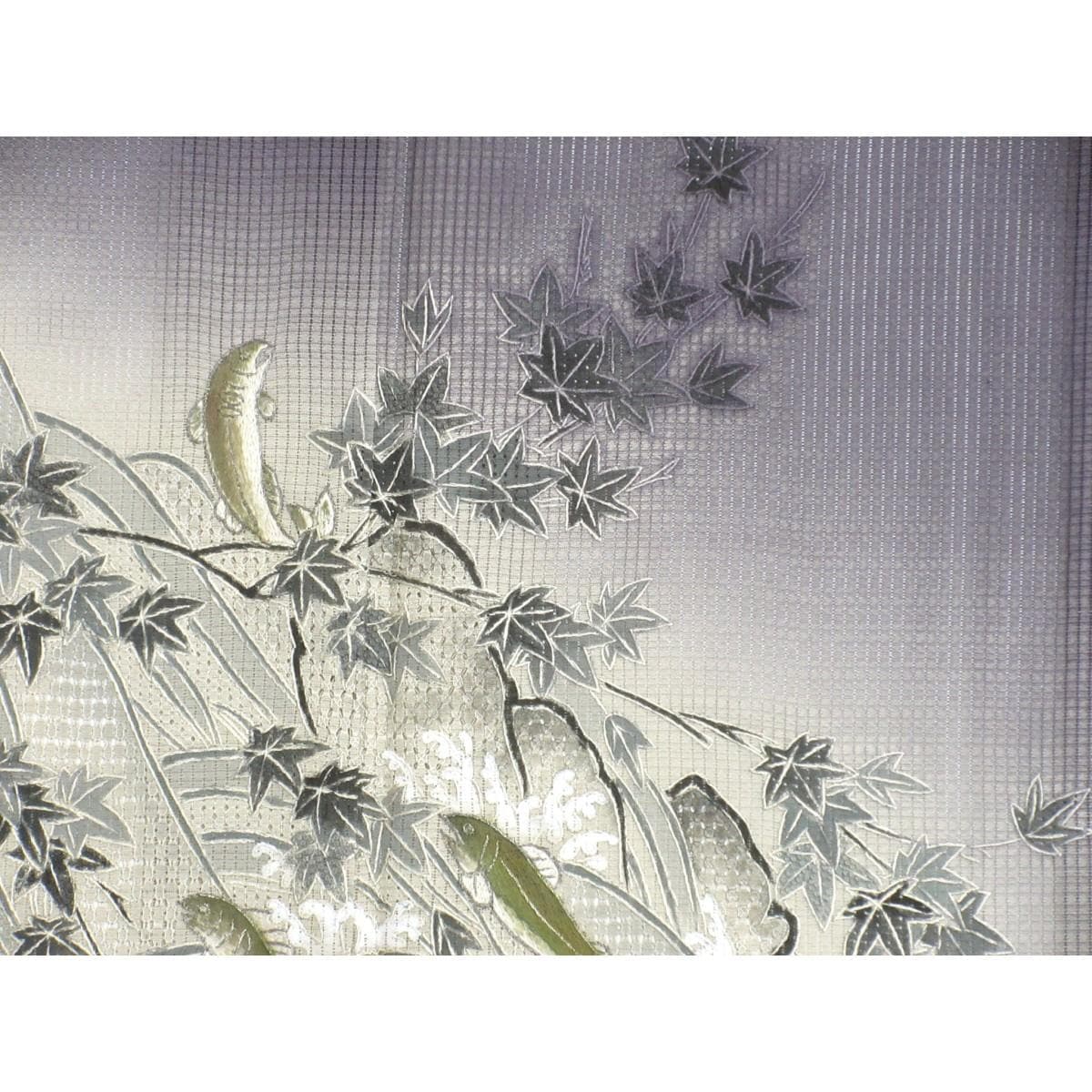単衣　竪絽訪問着　刺繍加工ボカシ染