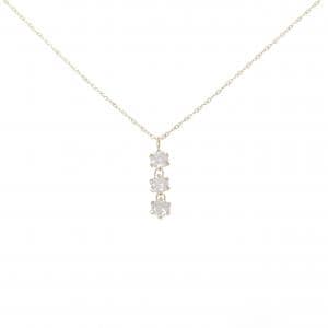 K18YG スリーストーン ダイヤモンド ネックレス 0.4CT