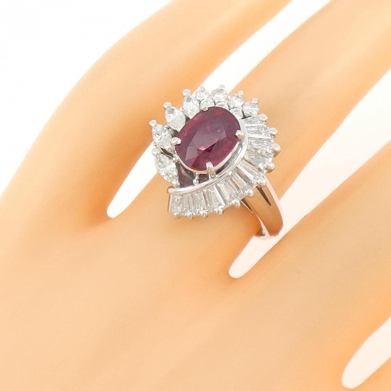 PT900 ルビー リング 1.26CT